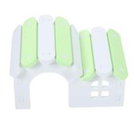 BATHVEVE Wooden Hamster Hideout House Mini Rat Cage Hideout Small Animal Guinea Pig Nest Green White for Pet Habitat Shelter