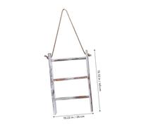 BATHVEVE Wooden Ladder Towel Rack Wall-mounted Bathroom Storage Organizer Natural Retro Style Easy Installation Space-saving Decorative Shelf for Hand Towels and Kitchen Use Random Color