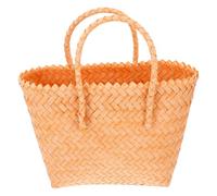 BATHVEVE Woven Handbag Plastic Tote Bag Retro Boho Handwoven Pvc Roomy Interior Women's Summer Beach Bag for Everyday Use