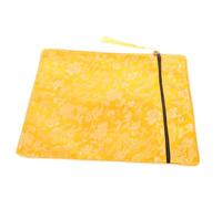 BATHVEVE Yellow Brocade Buddhist Scriptures Bag with Dragon Pattern Multifunctional Pouch for Jewelry Quran Bible Document Storage Handcarry Protective Sleeve with Spiritual Motif