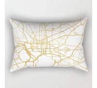 BathWang Cushion Cover Washington D.C. District Of Columbia City Street Map Art Rectangular Pillow Sofa Decorative Throw Pillow Case for Home Decor 20X30 Inch