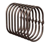 Bathway Shower Curtain Rings, Shower Curtain Hooks 12 Pcs Oval Clip Shower Rings for Curtain, Metal Bronze Shower Curtain Rings Hooks Rust Proof, Smooth Glide Shower Hooks for Shower Curtain Liner Rod