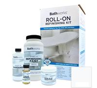 Bathworks Roll-On Refinishing Kit with Non-Slip Additive - 22 fl oz, High Gloss White, Professional-Grade DIY Coating with Tools Included - Durable Non-Yellowing Finish for Bathtubs, Tile, Sinks