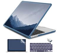 Batianda AstroEdge Case for MacBook Air 13.6 inch, Starlit Summit Navy | Fits M5/M4/M3/M2 Models 4-in-1 Bundle, Soft TPU Bumper, Starlit Mountain Design for Students Creators and Outdoor Enthusiasts