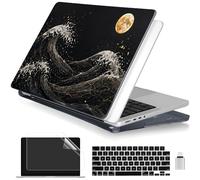 Batianda AstroGrid Case for MacBook Pro 16 Inch 2026-2021, Great Wave | Fits M5/M4/M3/M2/M1 Pro Max Model with Great Wave Moon Art Design, Slim Hard Shell For Ocean Sea creators Tech