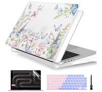 Batianda Case for M4 New MacBook Pro 14 inch Case 2024 2023 2021 Release Model A3112/A2992 with M3 M2 M1 Pro/Max Chip,Plastic Hard Shell Cover with Keyboard Cover & Screen Protector, Elegant Flowers