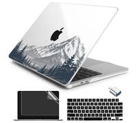 Batianda Case for MacBook Air 13.6" 2026 M5 M4 M3 M2 Chip, Snow Mountain | 4-In-1 Bundle with Snow Mountain Art Design, Lightweight Slim Hard Shell Protection For Travelers and Outdoor Nature Lovers