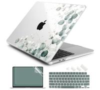 Batianda Case for MacBook Air 15" 2026 M5 M4 M3 M2 Chip, Eucalyptus Gold | 4-In-1 Bundle with Eucalyptus Gold Leaf Art, Lightweight Slim Hard Shell Protection for Women and Minimal Style Users