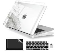 Batianda Case for MacBook Pro 14" 2026 2025-2021 Release, Topographic Lines | 4-in-1 set with contour map line art, slim hard shell protection for students, travelers and outdoor lovers