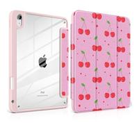 Batianda Case for New iPad (A16) 11 inch 2025 / iPad 10th 10.9-inch 2022 - Premium Pearlescent Silk Texture Smart Cover with Clear Back, Shockproof Folio Auto Sleep/Wake, Cherry