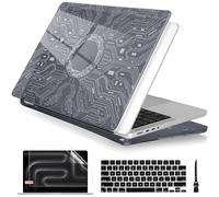 Batianda Case for New MacBook Pro 16 Inch 2024 2023 2021 Release with M4 M3 M2 M1 Pro/Max Chip - Ultra Slim 1.2mm Glossy Hard Shell Protective Skin Keyboard Cover 4-in-1 Bundle, Circuit Board