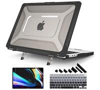 Batianda Compatible with M4 MacBook Pro 14 inch Case 2024 2023 2021 Release M3 M2 Pro Max, Heavy Duty Honeycomb Design Protective Hard Shell TPU Bumper and Fold Kickstand with Keyboard Cover,Black