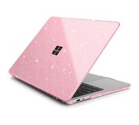 Batianda Crystal Clear Case for 13-inch Microsoft Surface Laptop Copilot+ PC 2025 (Latest Model), Lightweight Hard Shell with Scratch-Resistant Protection, Easy Installation, Bling Pink