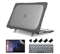 Batianda for MacBook Pro 16 Case A2141 2019 2020 Release, Heavy Duty Shockproof Hard Shell Protective Cover Fold Kickstand+Keyboard Cover+Screen Protector for New MacBook Pro 16 inch Touch Bar,Grey
