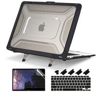 Batianda Protective Case for MacBook Air 13 inch 2021 2020 Release Model A2337 M1 A2179 A1932, Touch ID Model, Rugged Honeycomb Hard Shell Case with Slim TPU Bumper Kickstand