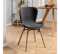 Batilda Dining Chair - Set of 2 - Anthracite Boucle Fabric