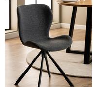 Batilda Dining Chair - Set of 2 - Swivel - Grey Fabric