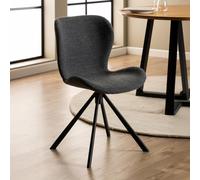 Batilda Swivel Dining Chair - Set of 2 - Anthracite Boucle Fabric