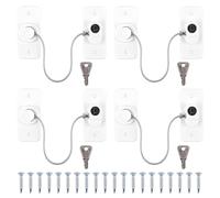 BATINO 4Pack Window Locks for UPVC Windows, Window Restrictors for Upvc Window Locks Child Safety Window Latches Window Opening Restrictors with Keys and Screws Drillable/Self-Adhesive