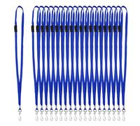BATINO 50Pcs Breakaway Lanyard with J-Hook Bulk Flat Lanyards for Name tag ID Badges Lanyards Safety Blue Personalised Lanyardss Neck Flat Premium Breakaway Badge Lanyard (Blue)