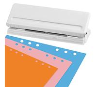 BATINO 6 Hole Punch, Hole Puncher A4 A5 Adjustable Pitch Office Binder Punch Metal Hole Punch Desktop Planner Punch for A3 A6 B3 B3 B4 B5 B6 B7 Size Six Ring Binder Planner,8 Sheet Punching