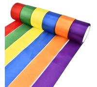 BATINO 60M Rainbow Satin Ribbon Rolls, 50mm Wide, Silk Satin Coloured, Gift, Wedding, Hairs, DIY, Bouquets