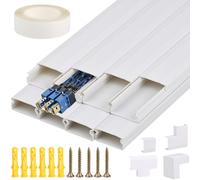 BATINO Cable Trunking Kit, 3.2 Meter Concealer, Cable Tidy Cable Raceway, Self Adhesive Wall Cable Tidy, Trunking for Electric Cables, Cable Management Kit for Home Office - 8X L400mm, W30mm H17mm