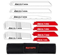 BATIOPV 32PCS Reciprocating Saw Blades Set Universal Blades for Wood, Metal, Plastic Tree Pruning, DIY & Demolition Includes Storage Pouch Fits Most Reciprocating Saws