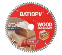 BATIOPV Fine Cutting Circular Saw Blade for Wood - 254mm x 30mm TCT 80 Teeth - Compatible with Bosch, Makita, Dewalt