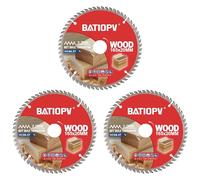 BATIOPV Fine Cutting Circular Saw Blades for Wood - 165mm x 20mm TCT - 3 Pack 60 Teeth - Compatible with Bosch, Makita, Dewalt