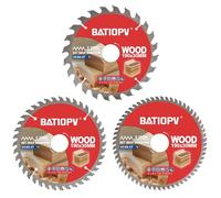 BATIOPV Fine Cutting Circular Saw Blades for Wood - 190mm x 30mm(20mm Ring) TCT - 3 Pack (24/48/60 Teeth) - Compatible with Bosch, Makita, Dewalt