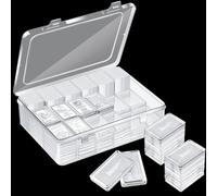 Batiyeer 100 Pcs Clear Acrylic Bullion Holder and Plastic Storage Box for 1 oz Silver Bar
