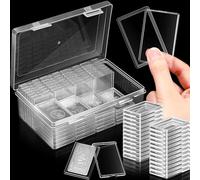 Batiyeer 100 Pcs Clear Acrylic Bullion Holder and Plastic Storage Box for 1 oz Silver Bar
