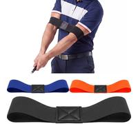 Batiyeer 3 Pack Golf Training Aid, Swing Correcting Arm Band Position & Swing Consistency not Easily Sliding Down the Arms for Golf Beginners and Pros, Orange Black Blue