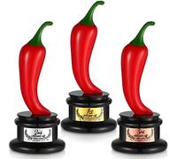 Batiyeer 3 Pieces Chili Cook Off Trophies 4.3 Inches Chili Cook Off Prizes Decorations Hot Pepper Cooking Contest Events 1st 2nd 3rd Prizes Trophy