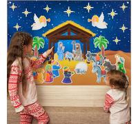 Batiyeer 31 Pcs Christmas Nativity Felt Set for Toddlers Kids Birth of Jesus Felt Figures Interactive Story Board Pieces Baptism Santa Xmas Communion Church Faith Catholic Christian Activity