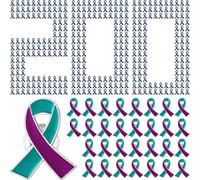 Batiyeer Suicide Prevention Awareness Ribbon Pin Bulk, Teal Purple Awareness Ribbon Pin for Souvenir Series Gift, Party Favor, One Size, Zinc, no gemstone
