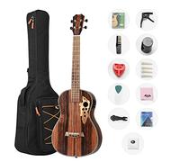 Batking Baritone Ukulele Left Hand 30 Inch Blackwood Electric Ukelele With Truss Rod Padded Gig Bag, Strap, Nylon Strings
