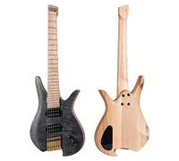 Batking Travel Guitar Electric 7 String Headless Guitars Fanned Fret Guitar for Adults (Matte Black)