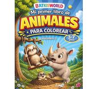 Batkisworld: Mi primer libro de animales Volumen 2: Libro para colorear infantil con dibujos grandes y fáciles para niños de 3 a 7 años