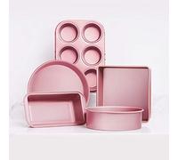 BAtlam Baking Trays Set Non Stick Baking Trays Cake Tin Set The Double-layer Non-stick Bakeware Is Suitable For Ovens And Microwave Ovens,and Is The Best Choice For Baking Lovers (pink)