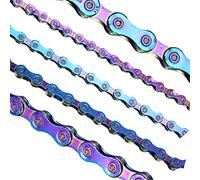 BAtlam Bicycle Chain 9/10/11/12 Speed Rainbow Bicycle Chain 116/126 Links High Strength Bike Derailleur Chain MTB BMX Bicycle (Color : Rainbow, Size : 11S) (Rainbow 12S(126))