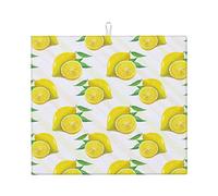 BATLAM Yellow Lemon Drying Mat For Kitchen,Upgrade Your Kitchen with Our Super Absorbent and Stylish Counter Mat - 16x18 Inches