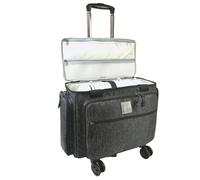 BatlFrist Rolling Sewing Machine Bag with Five 360-Degree Rotating Wheels,Sewing Machine Carrying Case Fits for Most Standard Sewing Machines,YKK ziper,Hard Bottom Pad Black