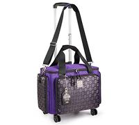 BatlFrist Rolling Sewing Machine Bag with Universal Wheels,Sewing Machine Carrying Case with YKK zipers, Compatible Most Standard Brother, Singer, Bernina, Sewing Machines (Dark Purple)