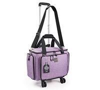 BatlFrist Rolling Sewing Machine Bag with Universal wheels,Sewing Machine Carrying Case with YKK zipers, Compatible most Standard Brother, Singer, Bernina, Sewing Machines (lilac)