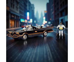 Batman 1966 Classic Batmobile with Figure 1:24 Model