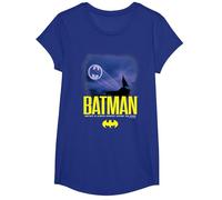 Batman 1989 Bat Signal in The Sky T-Shirt, Girls, Royal Blue, Medium