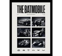 Batman 1989 Batmobile Framed Poster (40cm x 30cm) (Black/White)