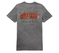 Batman 80th Anniversary Logo T-Shirt - Black Acid Wash - XXL